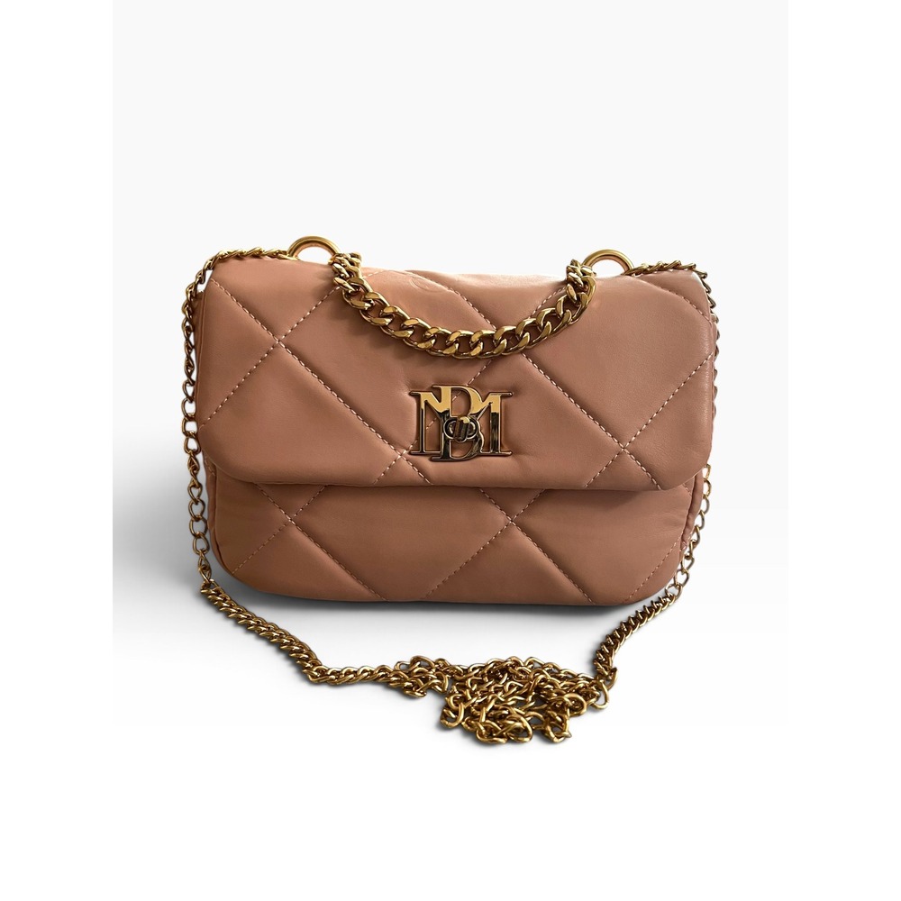 Badgley Mischka Quilted Chain Crossbody Flap Bag - Blush Pink EUC